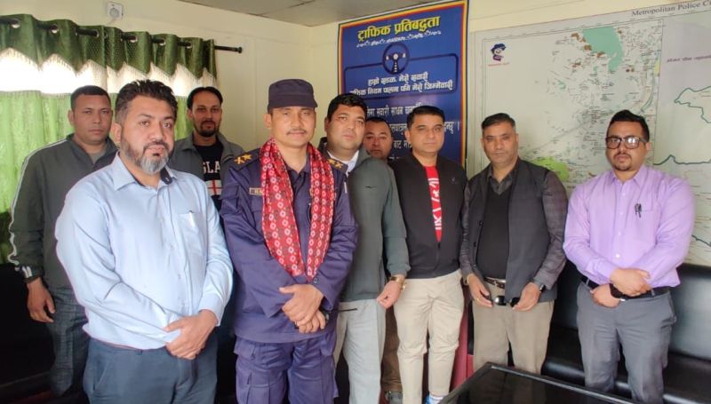 बालाजु होटल व्यवसायी संघले प्रहरी नायव उपरिक्षक राम कुमार दानीलाई गर्यो स्वागत
